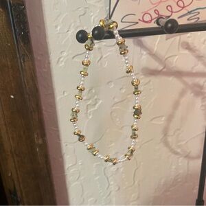 Gold and Pearl Beaded Anklet made by me